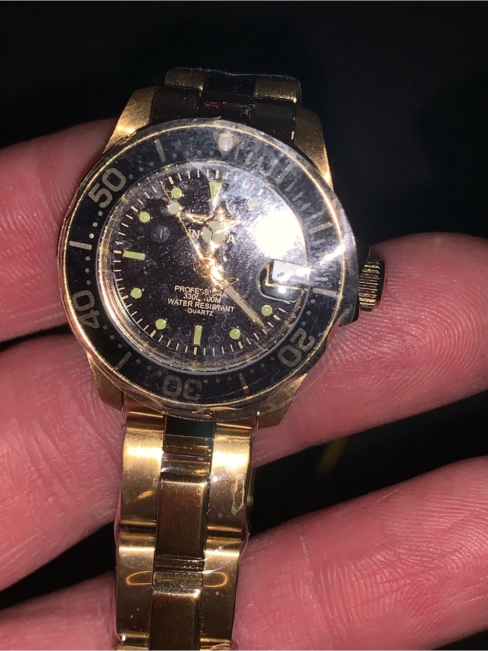 Invicta Gold-Tone Women's Bracelet Watch with Black Dial